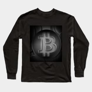 bitcoin background design in black Long Sleeve T-Shirt